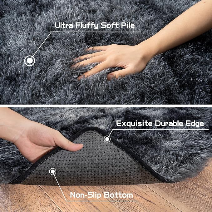 Pionblank Fluffy Runner Rugs for Bedroom 2x6, Modern Shaggy Area Rug for - Image 6