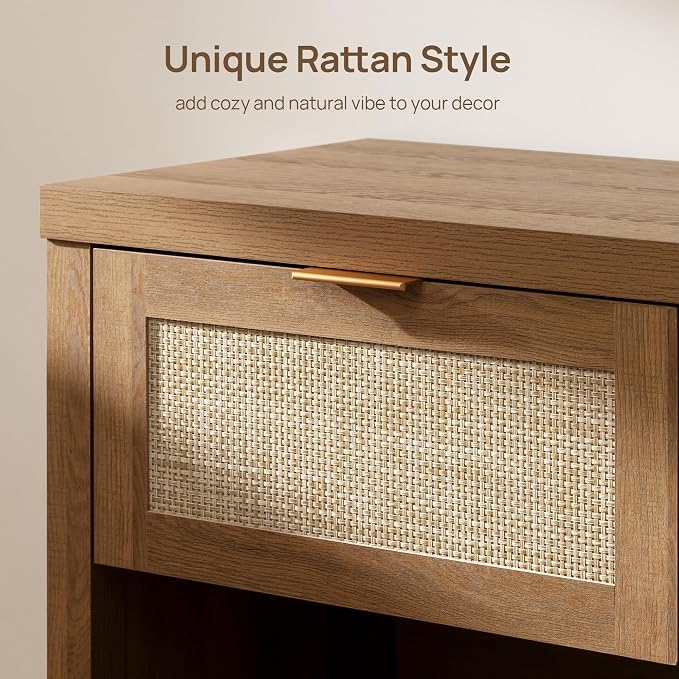SICOTAS Rattan Nightstands Set of 2 - Image 4