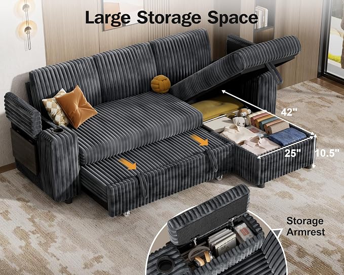Vipbear 86" Modular Sectional Sleeper Sofa - Image 7