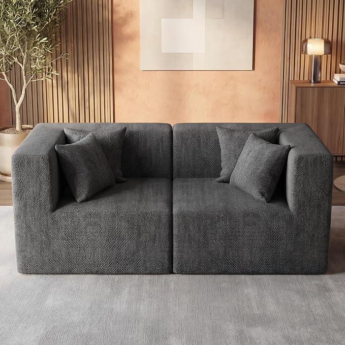 MONVANE 75" Loveseat Sofa, Comfy Chenille Cloud Couch - Image 7