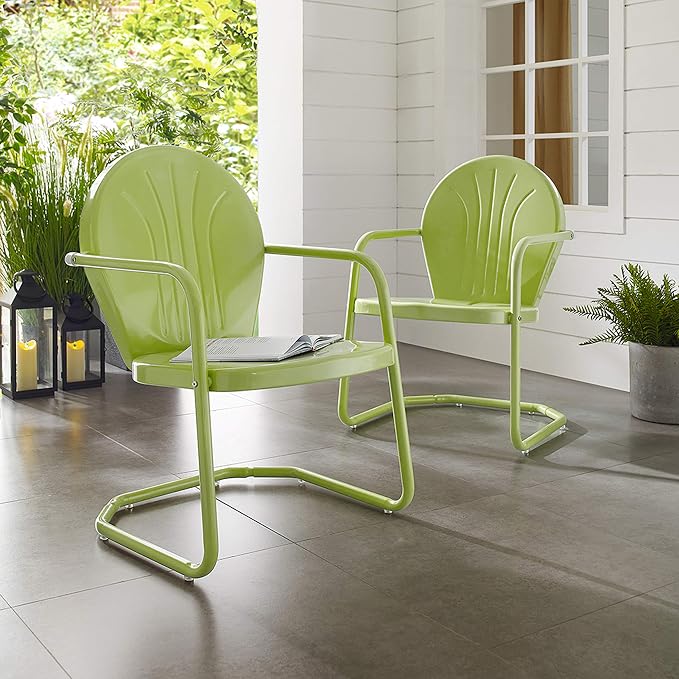 Crosley Furniture Griffith Outdoor Chair, Retro Metal Patio Chairs - Image 18