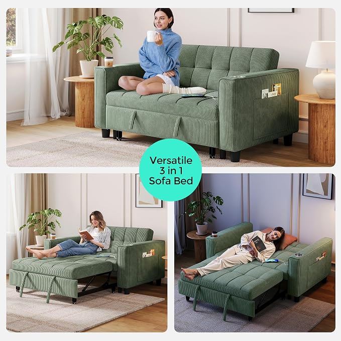 LINSY 54" Pull Out Couch with Charging Station - Image 6