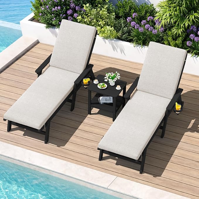 SERWALL Outdoor Chaise Lounge Set of 2 - Image 2