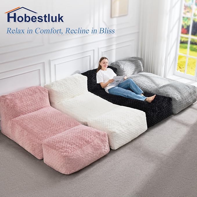 Hobestluk Bean Bag Chair Big Bean Bag Lounger - Image 8
