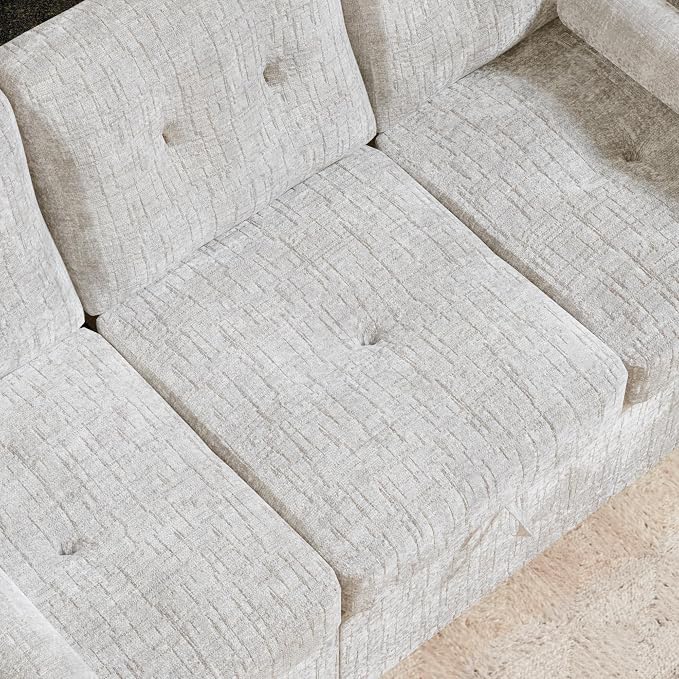 Convertible Sleeper Sofa Bed, 63 Inch Chenille Pull Out Couch - Image 8