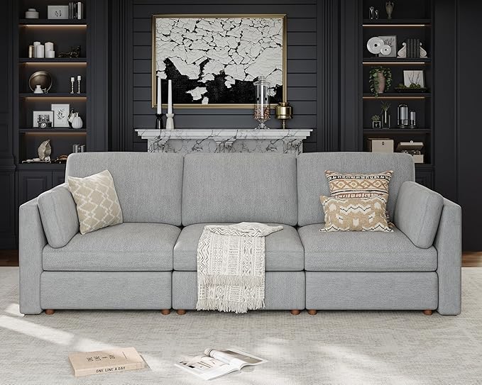 115'' Oversized Modular Sectional Sofa, Solid Wood Frame Sofa, Removable by Kalafini