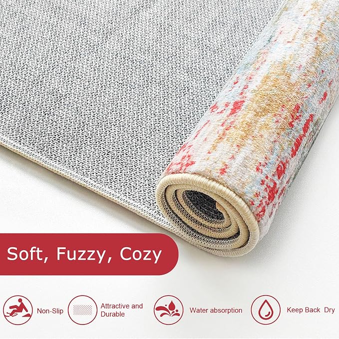 KOZYFLY Modern Abstract Kitchen Runner Rug, 2x6 Washable Rug Runner Non-Slip - Image 6