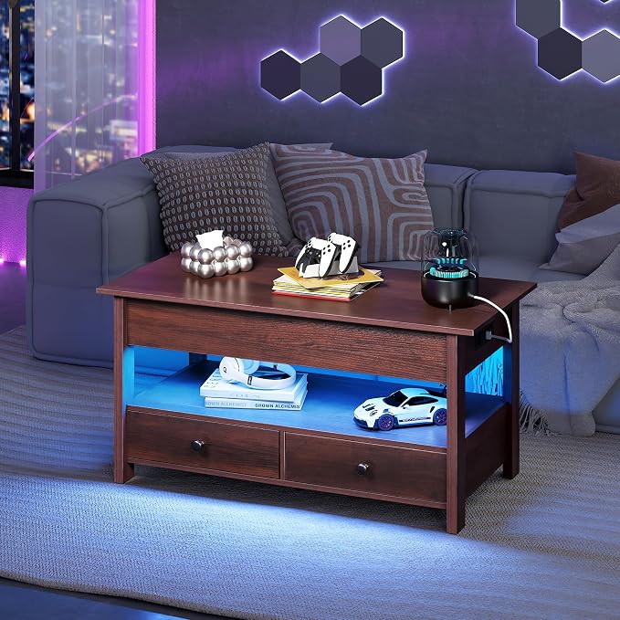 WLIVE Coffee Table, Lift Top Coffee Table - Image 8