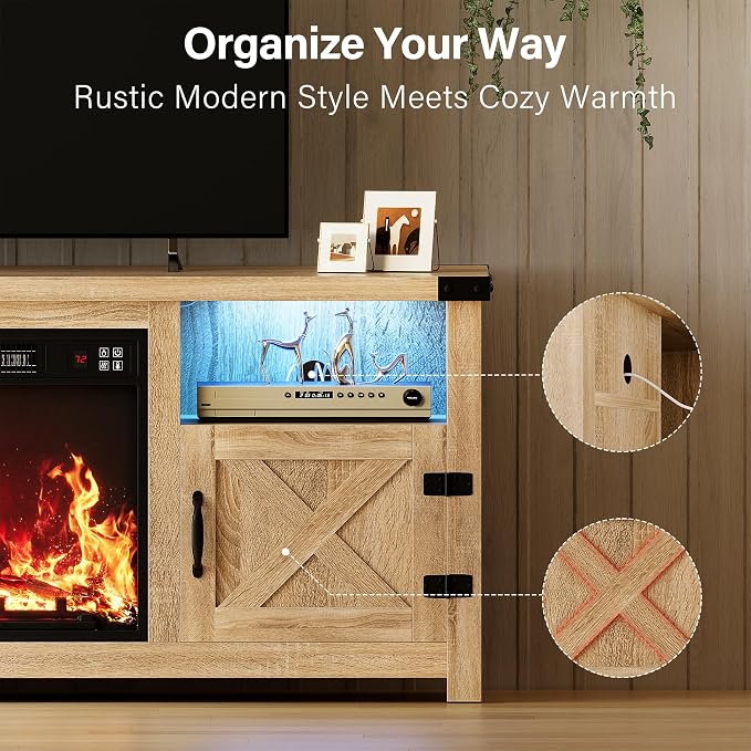 YESHOMY LED Fireplace TV Stand - Image 5
