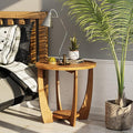Round Farmhouse End Table for Small Spaces, French Country Accent Side Table by LONYKE