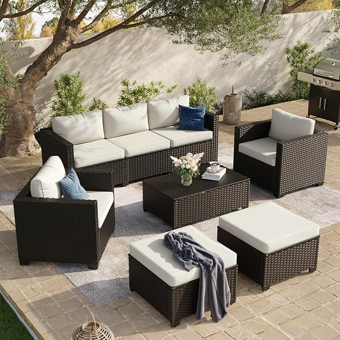 Aoxun 8 Piece Outdoor Patio Furniture Set 7 Seats, Outdoor Sectional by Aoxun