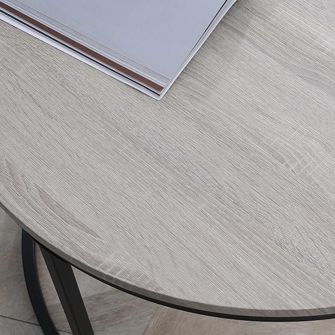 HOMCOM Round Nesting Tables Set of 2, Stacking Coffee Table Set - Image 8