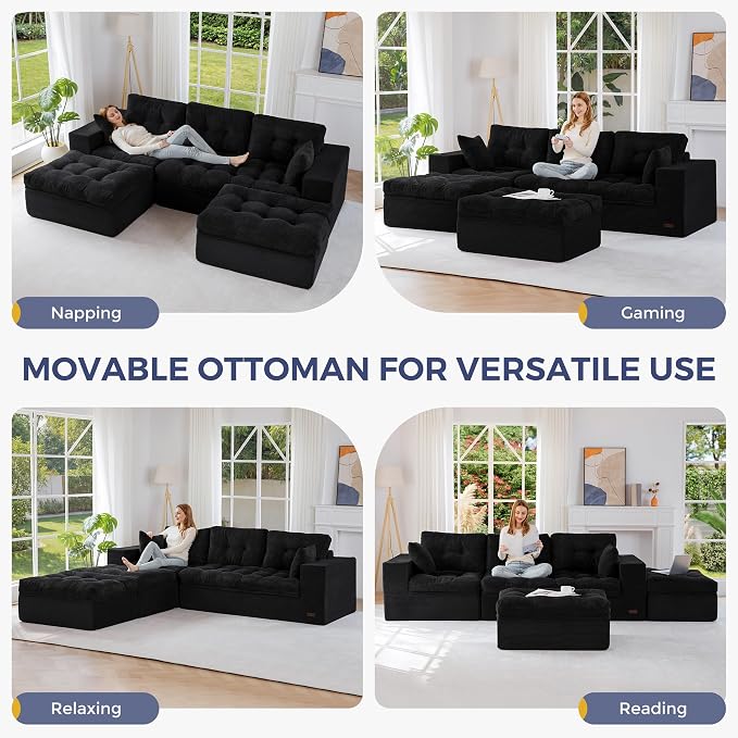 MAXYOYO 104" U Shaped Modular Sectional Sofa - Image 4