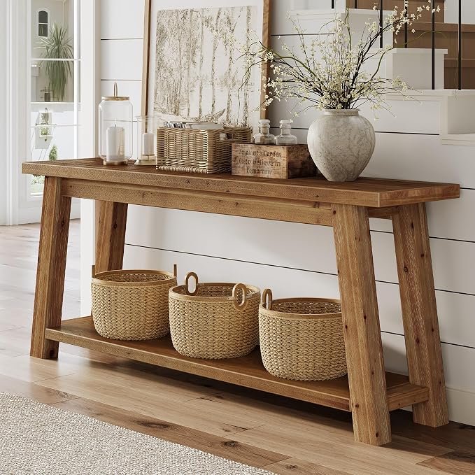 LITTLE TREE 70.9" Solid Wood Console Table - Image 5