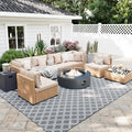 UPHA 9 Pieces Patio Furniture Sets, Wicker Outdoor Sectional Sofa Couch by UPHA