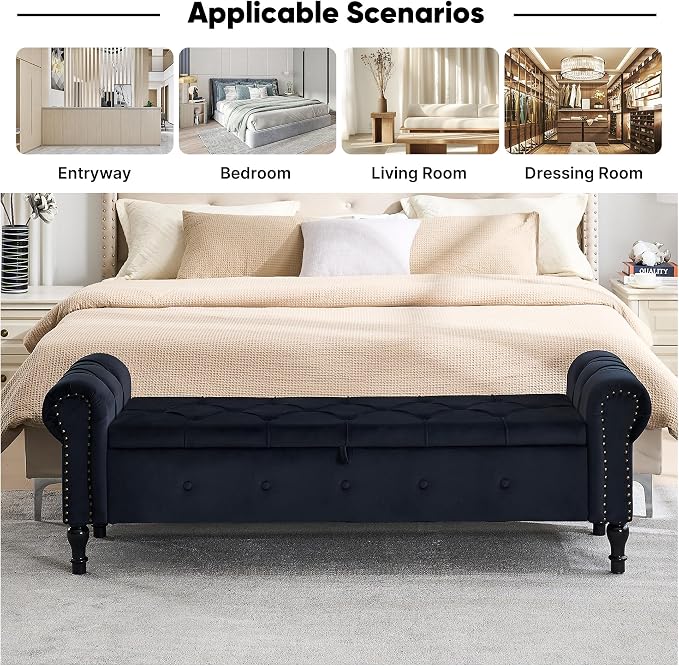 Storage Bed Bench for Bedroom, King Size Bench - Image 6
