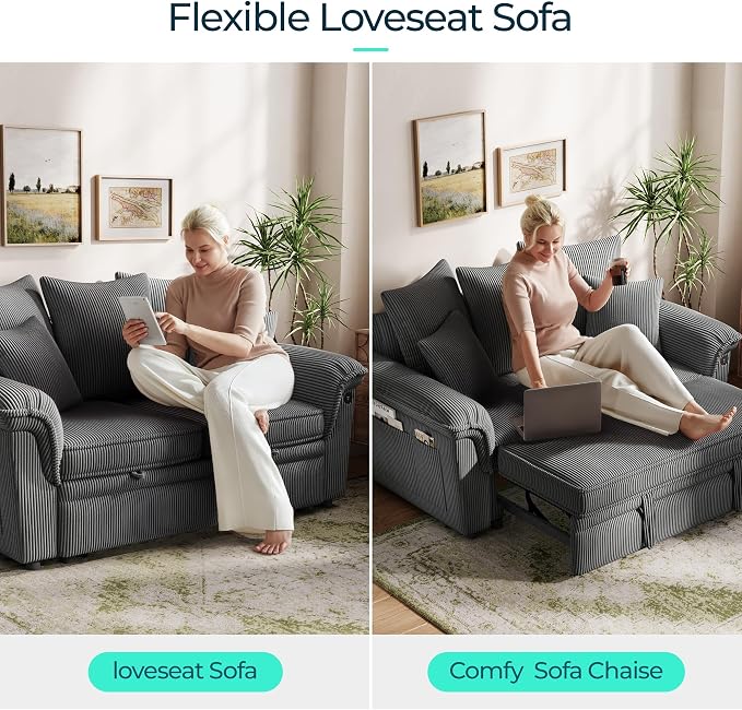 LINSY HOME Sectional Loveseat Sofa - Image 4