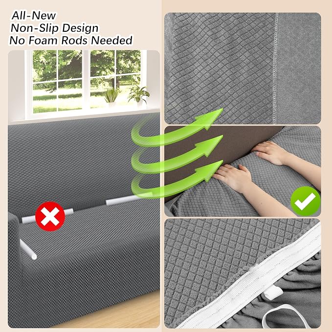 Arfntevss Stretch Sectional Couch Covers L Shaped Corner Sectional Sofa Cover - Image 4
