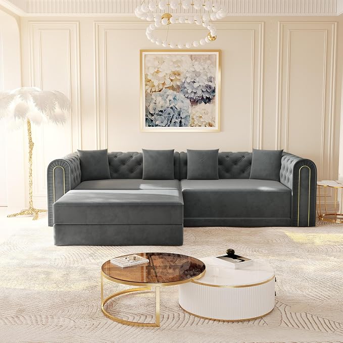 90.6'' Velvet Folding Floor Sofa Bed - Image 8