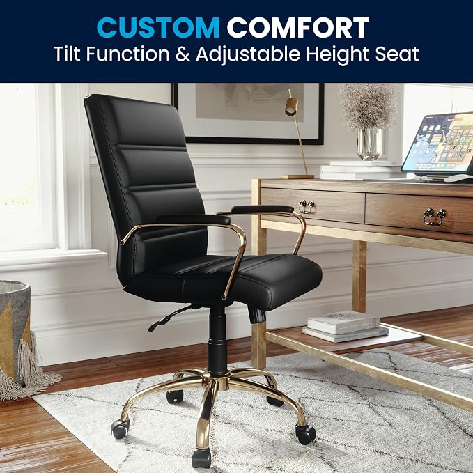 Flash Furniture Whitney Mid-Back Swivel LeatherSoft Desk Chair - Image 9