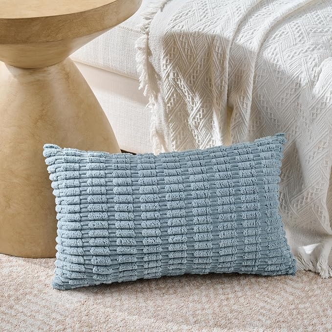 Fancy Homi Set of 4 Blue Lumbar Rectangle Decorative Throw Pillow Covers 14x24 - Image 2