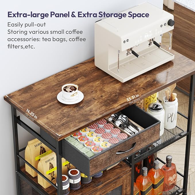 SWTYMIKI 33.31''x14.25'' Coffee Bar Cabinet - Image 8