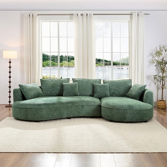 124.8'' Curved Sofa Couch with Chaise Lounge - Image 3