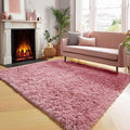 ONASAR Blush Area Rugs for Bedroom Living Room, Fluffy Fuzzy Shag Shaggy 4x6 by ONASAR