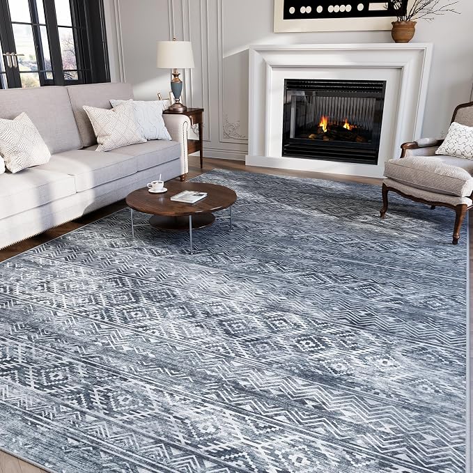 8x10 Area Rugs Washable Rug: Anti-Skid Abstract Modern Living Room Rug Soft by Crority