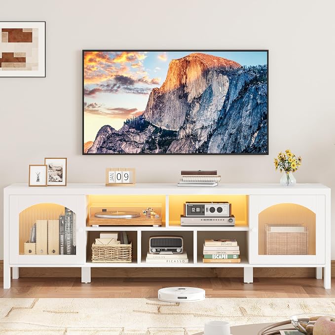 IRONCK TV Stand for 75 Inch TV, Modern Media TV Console - Image 2