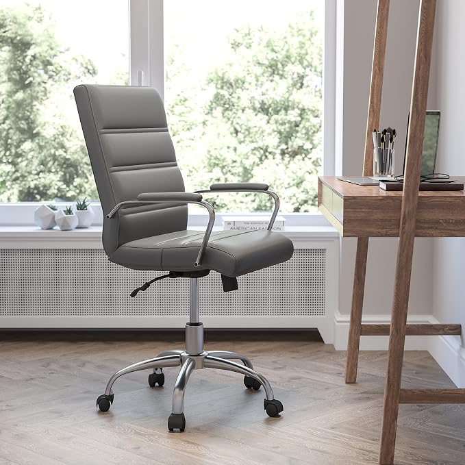 Flash Furniture Whitney Mid-Back Swivel LeatherSoft Desk Chair - Image 2