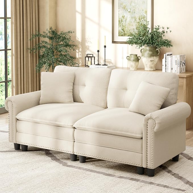 HERA'S HOUSE 73.2" Mid-Century Modern Loveseat, Oversized Sectional Couch by HERASHOUSE