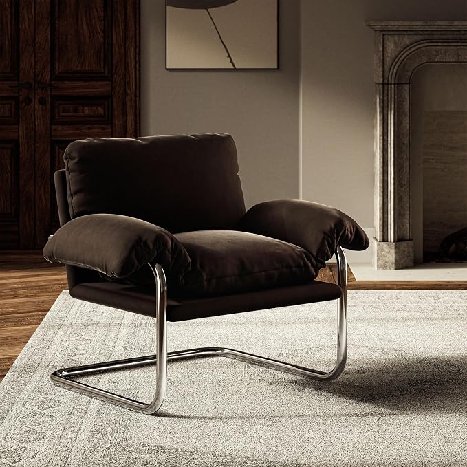 Modway Ansel Performance Velvet Accent Chair in Chocolate Brown - Image 2