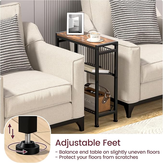 Narrow Side Table for Small Space, 3-Tier End Table - Image 8