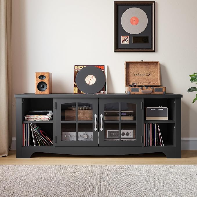 LINSY HOME Farmhouse TV Stand for 65 Inch TV, Wood Entertainment Center - Image 4