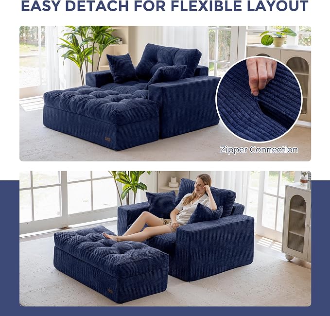 MAXYOYO Sectional Sofa Couch and Chaise Lounge, L Shaped Modern Cloud Couch - Image 5