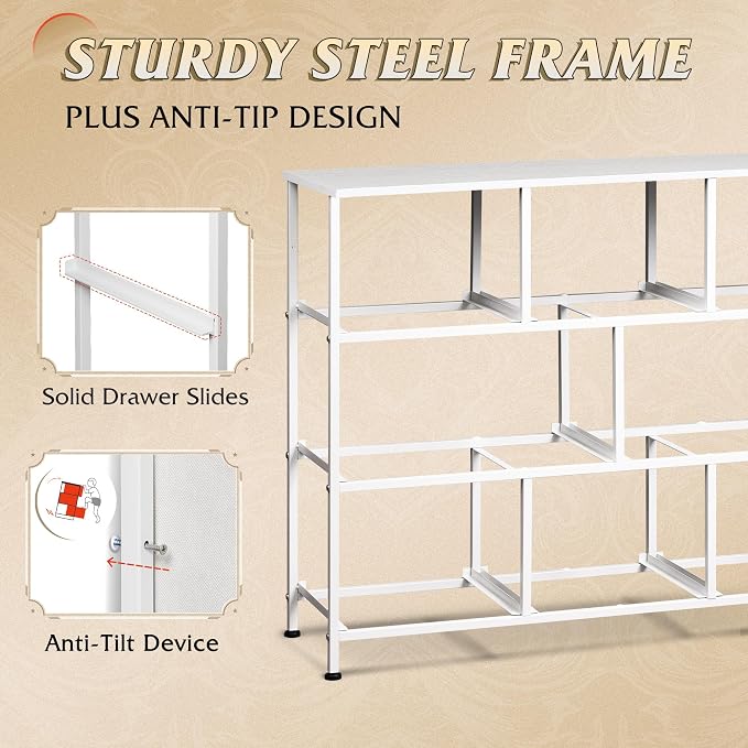 WLIVE 8 Drawer Dresser for Bedroom, Fabric White Dresser - Image 9