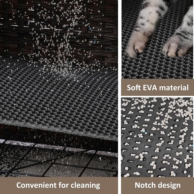 Cat Litter Box Enclosure with Soft Litter Mat; Hidden Cat Washroom Furniture - Image 5