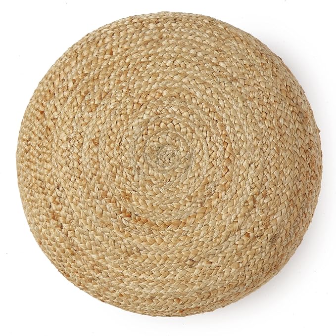 · REDEARTH · Jute Circular Low Pouf Ottoman - Image 8