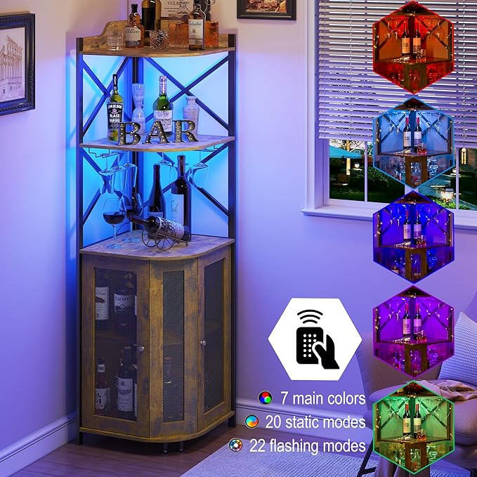 JKsmart Corner Bar Cabinet - Image 3