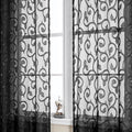 OWENIE Furman Black Sheer Curtains 84 inches Long by OWENIE