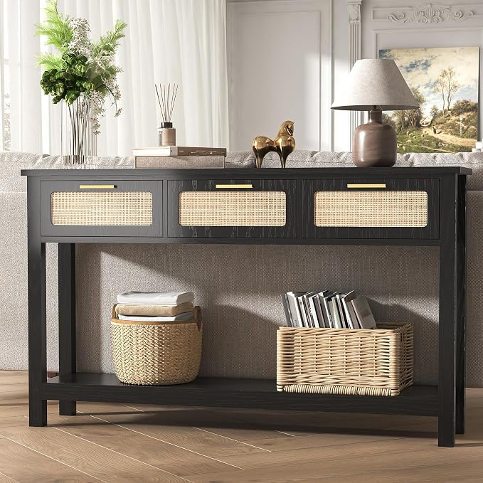 ELYKEN 51.2" Black Console Tables - Image 3