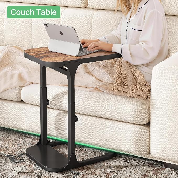 Kitstorack Ultra Stable & Durable End Table, Ajustable Height C Shaped Side - Image 8