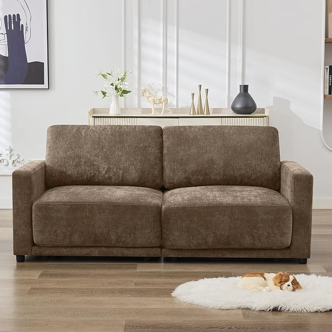 77.4" Chenille Modular Loveseat Oversized Upholstered 2 Seater Sectional Sofa by CACFTII