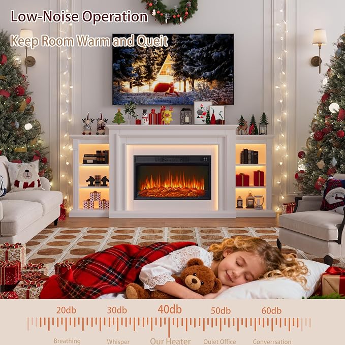 80" LED Lights Electric Fireplace - Image 3