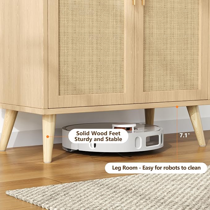 Set of 2 Rattan Buffet Cabinet - Image 5