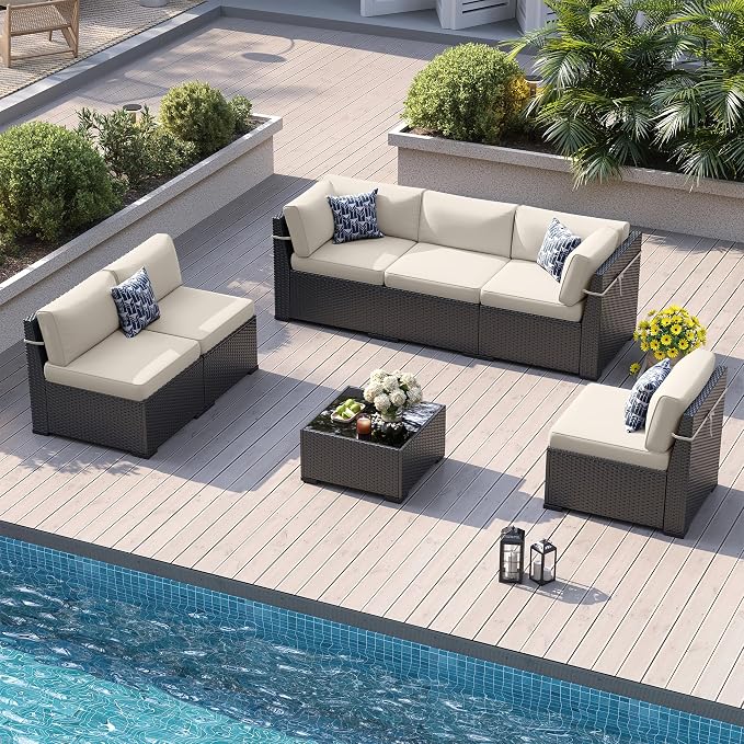 Patio Furniture Sets, 7-Piece Outdoor Patio Furniture - Image 2