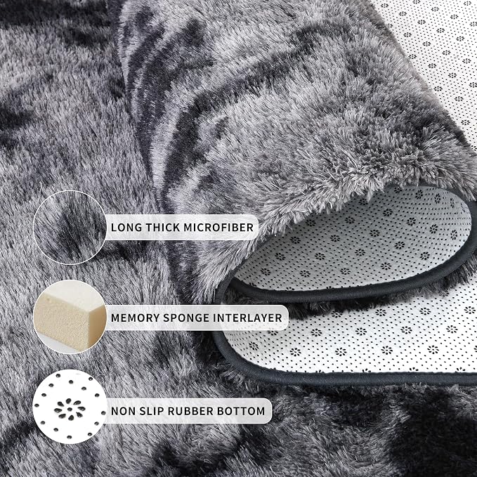 Tepook Fluffy Runner Rugs for Bedroom Aesthetic 2x6 Feet, Shag Soft Bedside Rug - Image 8