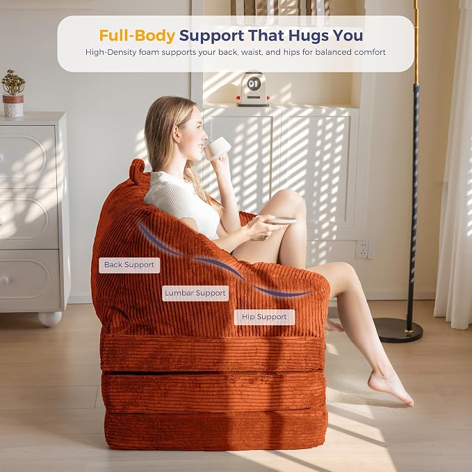 MAXYOYO Folding Sofa Bed with Backrest, Boneless Fold Out Couch Bed with Handle - Image 8