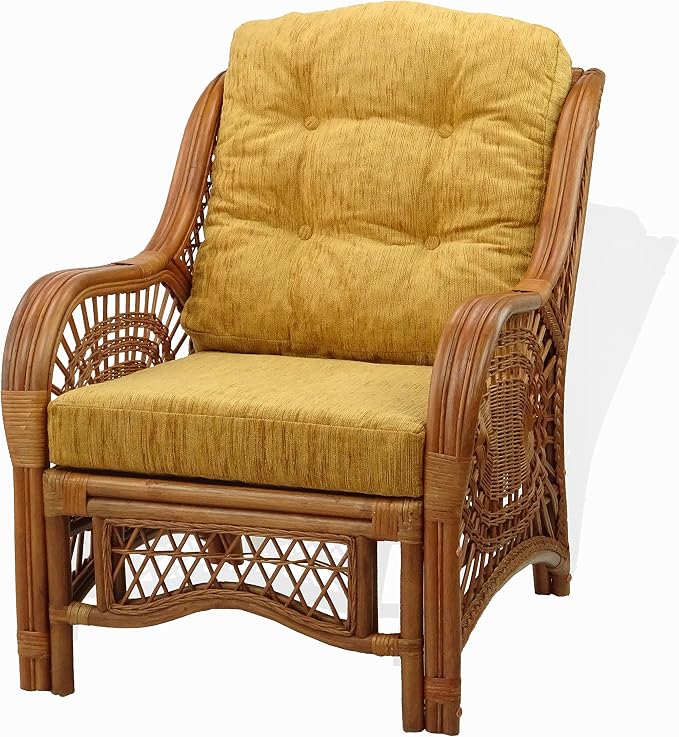 Malibu Lounge Living Accent Armchair Natural Rattan Wicker Handmade Design - Image 4